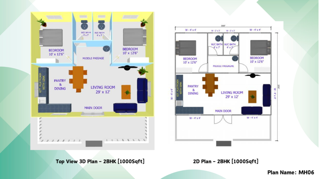 MH06 2BHK 1000Sqft